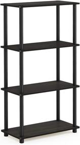 img 4 attached to 📚 Furinno (99557EX/BK) Turn-N-Tube 4-Tier Shelf Display Rack - Espresso/Black, Ideal for Multi-Purpose Use