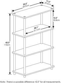 img 3 attached to 📚 Furinno (99557EX/BK) Turn-N-Tube 4-Tier Shelf Display Rack - Espresso/Black, Ideal for Multi-Purpose Use