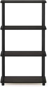 img 2 attached to 📚 Furinno (99557EX/BK) Turn-N-Tube 4-Tier Shelf Display Rack - Espresso/Black, Ideal for Multi-Purpose Use