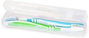 img 1 attached to 🦷 Holdio Portable Travel Toothbrush Case - Transparent Hard Plastic Dust-Proof Toothbrush Container & Toothpaste Box Holder