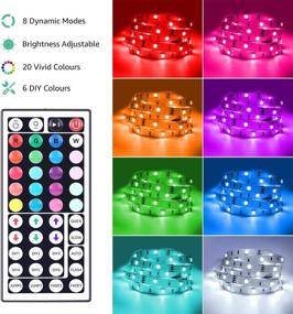 img 3 attached to 🌈 LE LED Strip Lights 16.4ft RGB 5050 - Color Changing Tape Light for Room, Bedroom, TV, Kitchen, Desk - Remote Controlled LED Strip with Power Supply