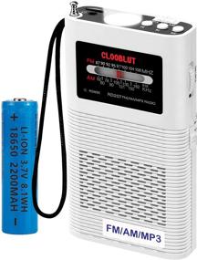 img 4 attached to ⚡ Multi-functional AM FM Portable Pocket Radio MP3 Player with Flashlight: 2200mah Battery, Long Antenna, Best Reception, Transistor Powered Rechargeable 18650, Bass & TF Card - White