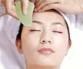 img 1 attached to 🌿 Beautyours Gua Sha Massage Tool - Natural Quartz Jade Stone Guasha Scraping Board for SPA Acupuncture Therapy, Trigger Point Treatment on Face, Eye, Neck, Arm - Pack of 3, Green