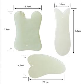 img 3 attached to 🌿 Beautyours Gua Sha Massage Tool - Natural Quartz Jade Stone Guasha Scraping Board for SPA Acupuncture Therapy, Trigger Point Treatment on Face, Eye, Neck, Arm - Pack of 3, Green