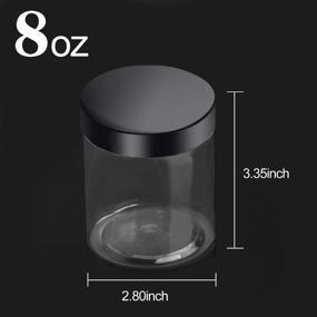 img 3 attached to 🍶 KEILEOHO 8 OZ Slime Containers with Black Lids - Food Grade Clear Plastic Storage Jars for Slime Kits, Food & Beauty Products (46 PCS)".