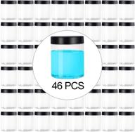 🍶 keileoho 8 oz slime containers with black lids - food grade clear plastic storage jars for slime kits, food & beauty products (46 pcs)". логотип