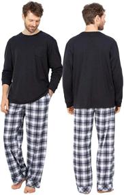 img 3 attached to PajamaGram Mens Plaid Pajamas Cotton Men's Clothing