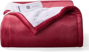 img 4 attached to 🔥 Bedsure Heated Blanket Electric Twin - Soft Flannel Christmas Blanket, 5 Heat Settings & Timer Auto Shut Off, Machine Washable - Red (62×84)