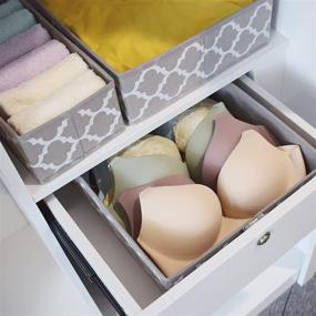 img 3 attached to 📦 Closet Storage Cubes Bins Dresser Drawer Organizers - Foldable Cloth Dividers for Underwear, Bras, Socks, Ties, Lingerie, Panties, Clothes (6 pack)