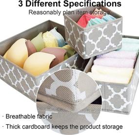 img 2 attached to 📦 Closet Storage Cubes Bins Dresser Drawer Organizers - Foldable Cloth Dividers for Underwear, Bras, Socks, Ties, Lingerie, Panties, Clothes (6 pack)