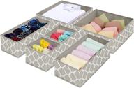 📦 closet storage cubes bins dresser drawer organizers - foldable cloth dividers for underwear, bras, socks, ties, lingerie, panties, clothes (6 pack) логотип