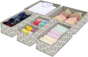 img 4 attached to 📦 Closet Storage Cubes Bins Dresser Drawer Organizers - Foldable Cloth Dividers for Underwear, Bras, Socks, Ties, Lingerie, Panties, Clothes (6 pack)