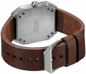 img 2 attached to Swiss Made Slow Jo 17 - 24 Hour Watch in Silver with Dark Brown Leather Band