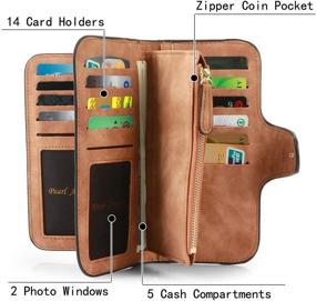 img 1 attached to 👜 Stylish Leather Clutch Ladies Organizer: Women's Handbags & Wallets Combo