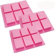 🔹 hosl 3 pack 6-cavity multi-purpose silicone mould set: craft soap, cake, ice cube tray logo