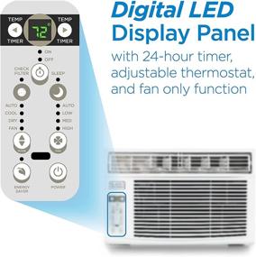 img 1 attached to BLACK+DECKER BD145WT6 Window Air Conditioner: 14500 BTU, 700 Sq Ft Cooling, Remote Control - Energy Efficient & Sleek in White