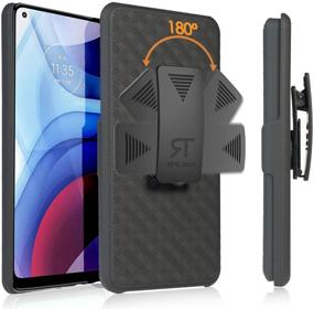 img 4 attached to 📱 Premium Rome Tech Holster Case for Moto G Stylus 2021 - Slim, Heavy Duty Shell Holster Combo with Belt Clip & Kickstand - Black