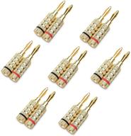 cable matters 7 pairs crimp and twist closed screw banana plugs for speaker wire - superior bare copper construction for high-fidelity audio experience logo