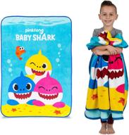 👶 baby shark franco kids bedding super soft micro raschel throw, 46 in x 60 in logo