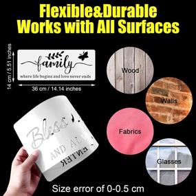 img 3 attached to 🎨 Reusable Word Stencils Set of 4 for Family Sign, Inspirational Quotes, Word Art Painting on Wood Walls, Home Window, Glass Decor - Templates for Motivational Word Stenciling, Made of Plastic