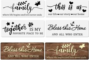 img 4 attached to 🎨 Reusable Word Stencils Set of 4 for Family Sign, Inspirational Quotes, Word Art Painting on Wood Walls, Home Window, Glass Decor - Templates for Motivational Word Stenciling, Made of Plastic