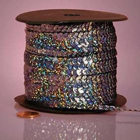 img 2 attached to PEPPERLONELY Pewter Holographic Faceted Sequin Trim - 80 Yards/Roll, 6mm