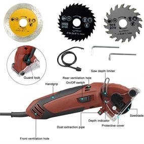 img 3 attached to 400W High Powered Multifunction Mini Circular Saw Machine Set, Professional Compact Circular Saw 🪚 with 3 Carbide Tipped Blade and Tool Box, Ideal for Cutting Drywall, Tile, and Metal