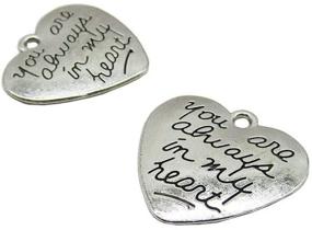 img 2 attached to 💌 40 PCS Heart-felt Message Charms: Ideal for Crafting Bracelets, Necklaces, and Jewelry Findings