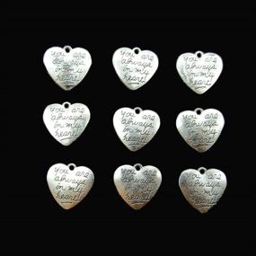 img 4 attached to 💌 40 PCS Heart-felt Message Charms: Ideal for Crafting Bracelets, Necklaces, and Jewelry Findings