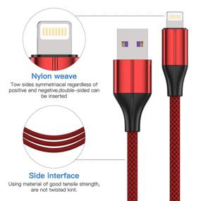 img 2 attached to 🔴 MFi Certified Short iPhone Charger - 3 Pack 1ft Lightning Cable for Fast Data Sync - Compatible with iPhone Xs max/xr/x/8/8 Plus/7/7 Plus/6/6s Plus/5s/5, iPad - Red