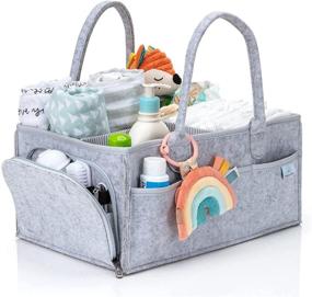 img 4 attached to 👶 Infinite Lotus Baby Diaper Caddy Organizer - Diapers, Wipes & Nursey Essentials - Portable Changing Table Organizer - Around the House & Travel - Diaper Caddy Basket - Diaper Storage Caddy