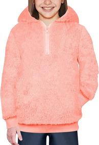 img 4 attached to 👧 Miss Bei Girl's Boy Fuzzy Fleece Sherpa Hoodie - Warm Pullover with Pockets