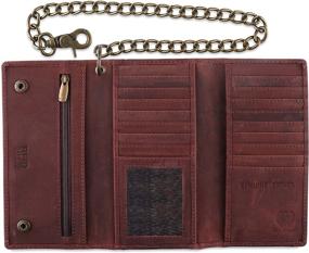 img 2 attached to 🐄 Cowhide Leather Tri-Fold Wallet for Men - Stylish Accessory for Blocking