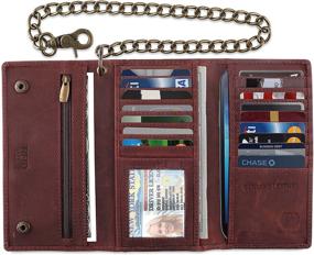 img 3 attached to 🐄 Cowhide Leather Tri-Fold Wallet for Men - Stylish Accessory for Blocking