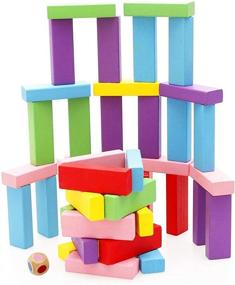img 1 attached to 🏗️ Lewo Wooden Stackable Building Blocks