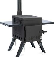 pmny hot tent stove: portable wood stove with chimney pipes and side racks - perfect for tent camping, shelter, heating, and cooking logo