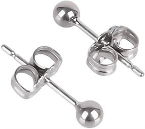 img 4 attached to VGACETI Hypoallergenic Titanium Earrings for Sensitive Ears - High Polished Ball Studs, 3mm and 4mm Sizes, Nickel-Free & Lead-Free for Women and Girls
