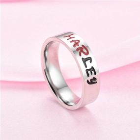 img 3 attached to 💍 Stylish BICMTE Stainless Steel Wedding Rings for Harley Quinn and The Joker Fans - His and Hers Couple Rings for Anniversary and Jewelry Collections