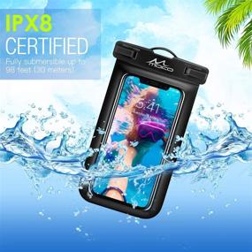 img 3 attached to 📱 MoKo Waterproof Phone Pouch, Underwater Waterproof Cellphone Case Dry Bag with Lanyard - Compatible with iPhone 11, iPhone 11 Pro, iPhone 11 Pro Max, iPhone X, iPhone Xs, iPhone Xr, iPhone 8, iPhone 7, iPhone 6s Plus, Galaxy S10, Galaxy S9, Galaxy S8 Plus, Galaxy S7 Edge