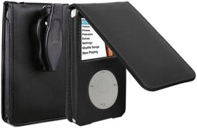 img 3 attached to 📱 Enhanced Protection for Apple iPod Video Classic: HAL V-TOP Leather Case with Movable Belt Clip in Black