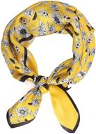 mulberry silk scarf: yellow flower designer head scarf for hair wrapping & nighttime wear, pure silk neckerchief for women logo