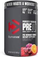 🏋️ dymatize prew.o. energy boosting pre workout powder with caffeine, enhance strength &amp; endurance, amplify workout intensity, chilled fruit fusion flavor, 400g logo