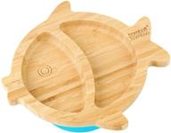 🐠 blue baby toddler fish suction plate in bamboo logo