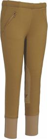 img 1 attached to 👖 TuffRider Children's Pull-On Unifleece Knee Patch Winter Breeches: Stretchy & Cozy Fleece Comfort