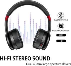 img 3 attached to 🎧 Наушники Picun P26: время работы до 80 часов, Hi-Fi стерео, глубокие басы, беспроводные наушники с микрофоном - черно-красные