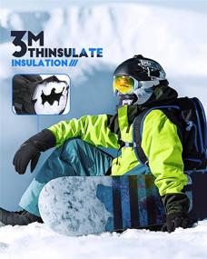 img 2 attached to 🧤 VELAZZIO Ski Gloves - Waterproof, Breathable Snowboard Gloves with 3M Thinsulate Insulation for Warm Winter Snow Activities – Unisex Design