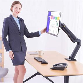 img 3 attached to 💪 NB North Bayou Heavy Duty Monitor Arm Desk Mounts: Ultimate Full Motion Stand for 24"-42" Big Screen Monitors with 4.4lbs-33lbs Weight Capacity – Gaming Monitor Stand NB45-B