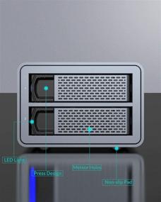 img 1 attached to 💾 Yottamaster 2 Bay RAID External Hard Drive Enclosure: 32TB Storage, USB 3.0, RAID 0/1/JBOD, Clone, Backup