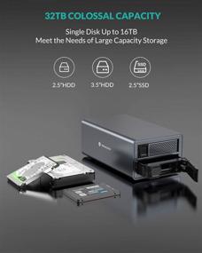 img 2 attached to 💾 Yottamaster 2 Bay RAID External Hard Drive Enclosure: 32TB Storage, USB 3.0, RAID 0/1/JBOD, Clone, Backup