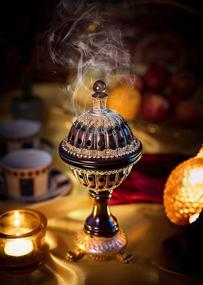 img 1 attached to 🏢 AM Incense Burner Frankincense Resin - Elegant Globe Charcoal Bakhoor Burners for Stylish Office & Home Décor (Brown)